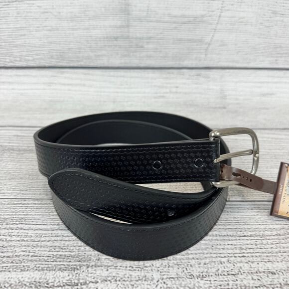 White Mountain Men's Black Textured Genuine Leather Belt Size 3XL ( 50-52) - Picture 1 of 6